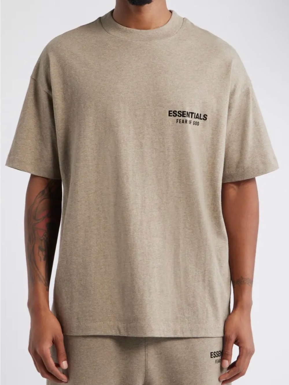 Fear of God Essentials Heather Grey Crew Neck T-Shirt